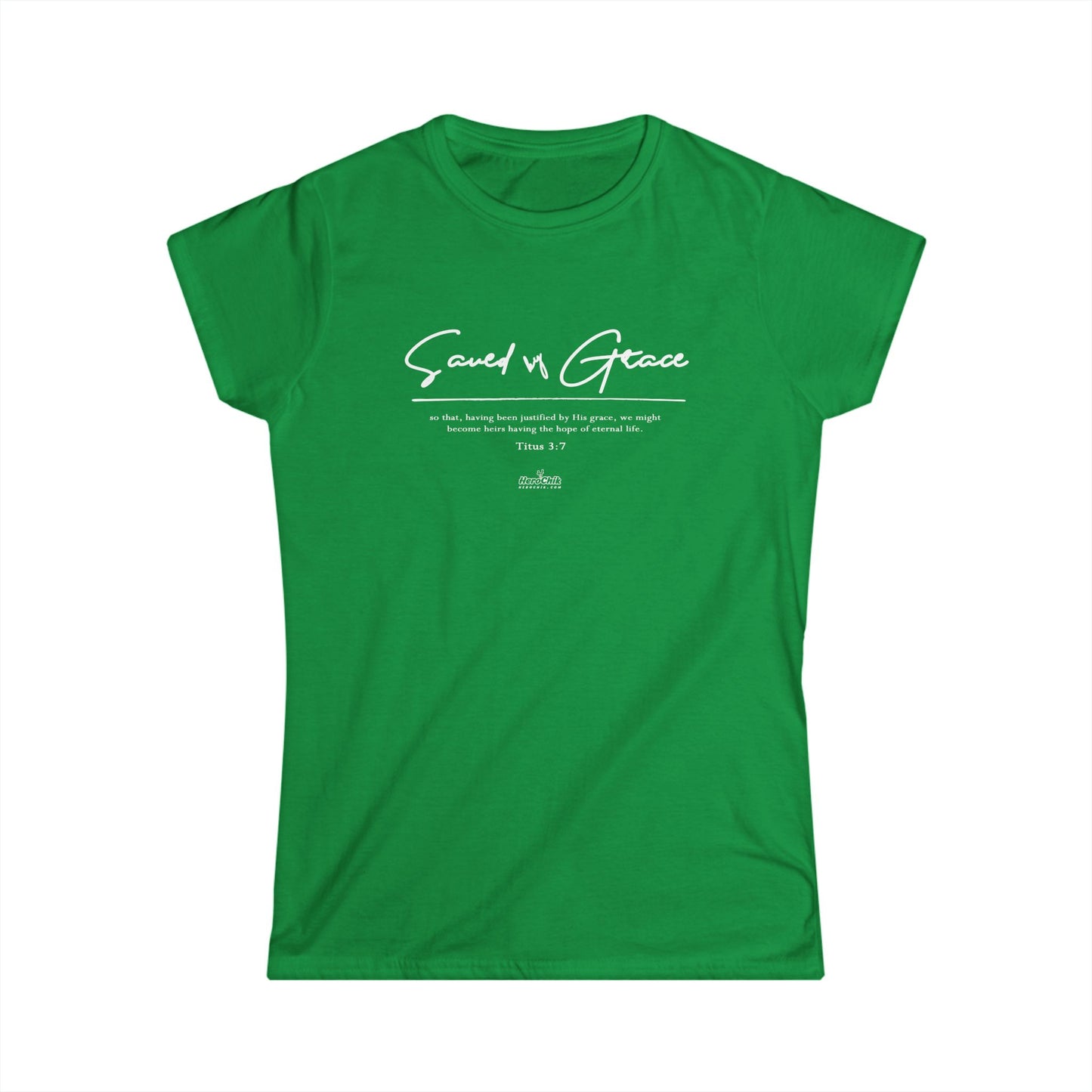 HeroChik: "Saved By Grace" - Women's Softstyle Tee