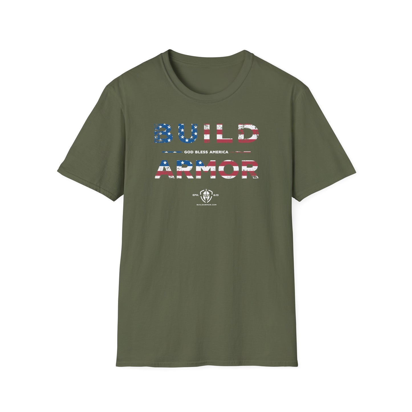 Build Armor: "God Bless America" - Unisex Softstyle Tee