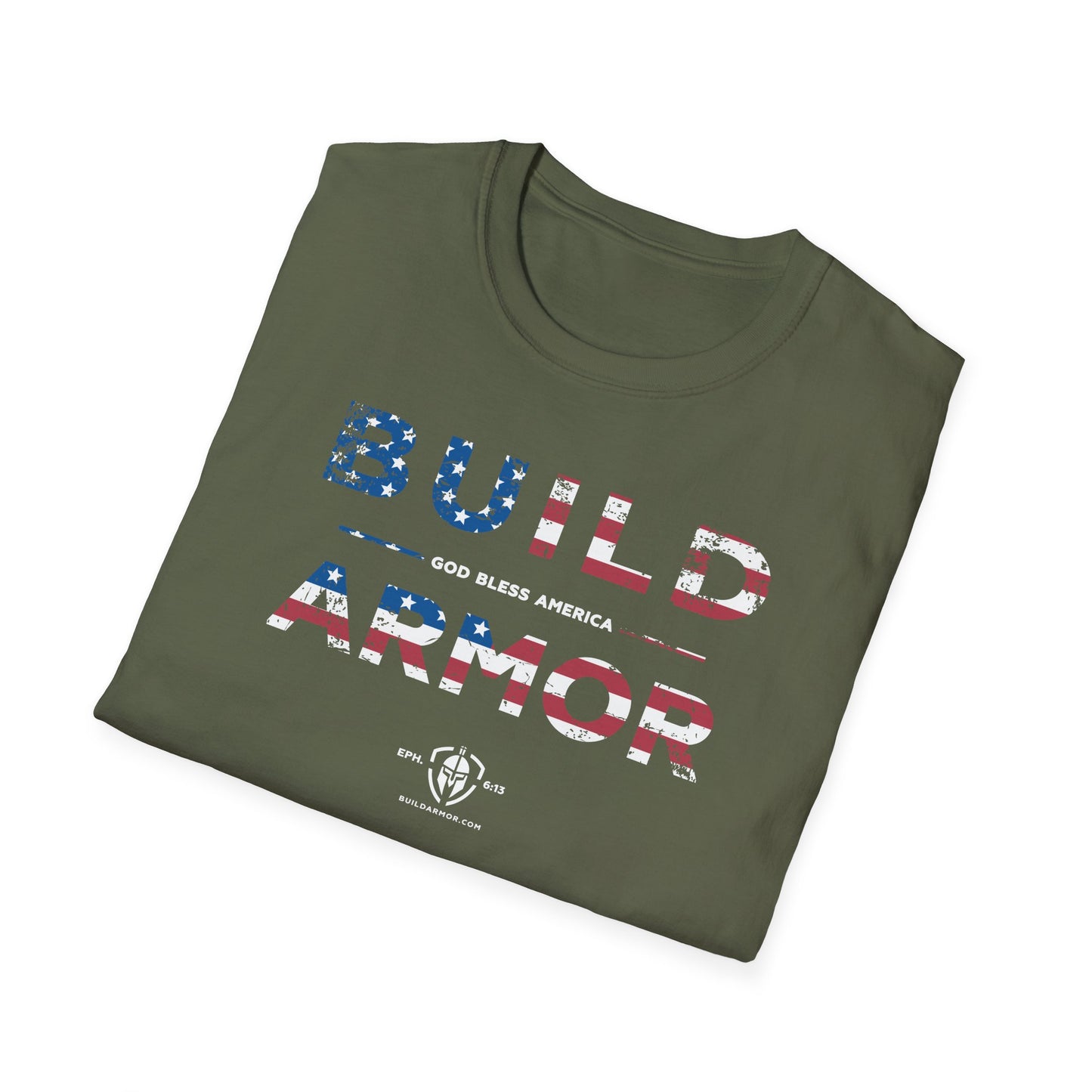 Build Armor: "God Bless America" - Unisex Softstyle Tee