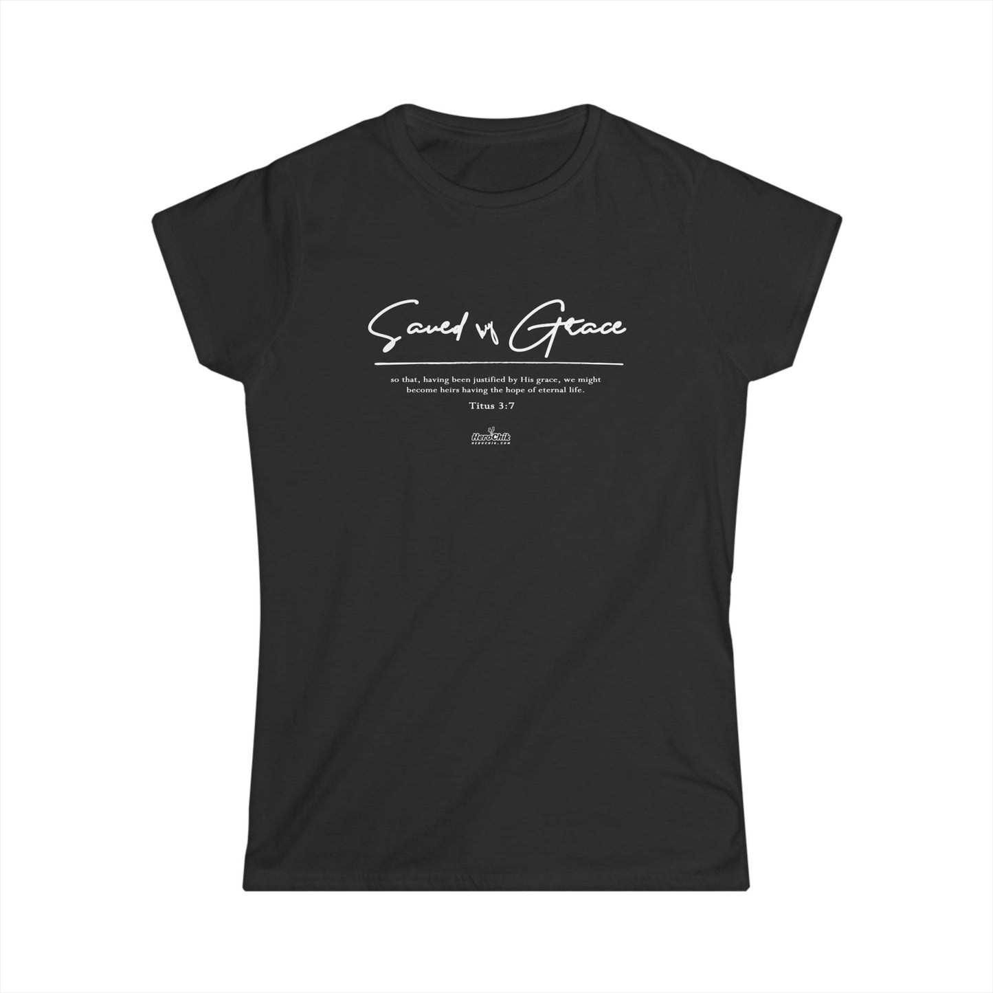 HeroChik: "Saved By Grace" - Women's Softstyle Tee