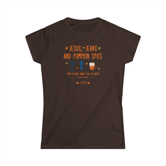 HeroChik:  "Jesus and Jeans" - Women's Softstyle Tee